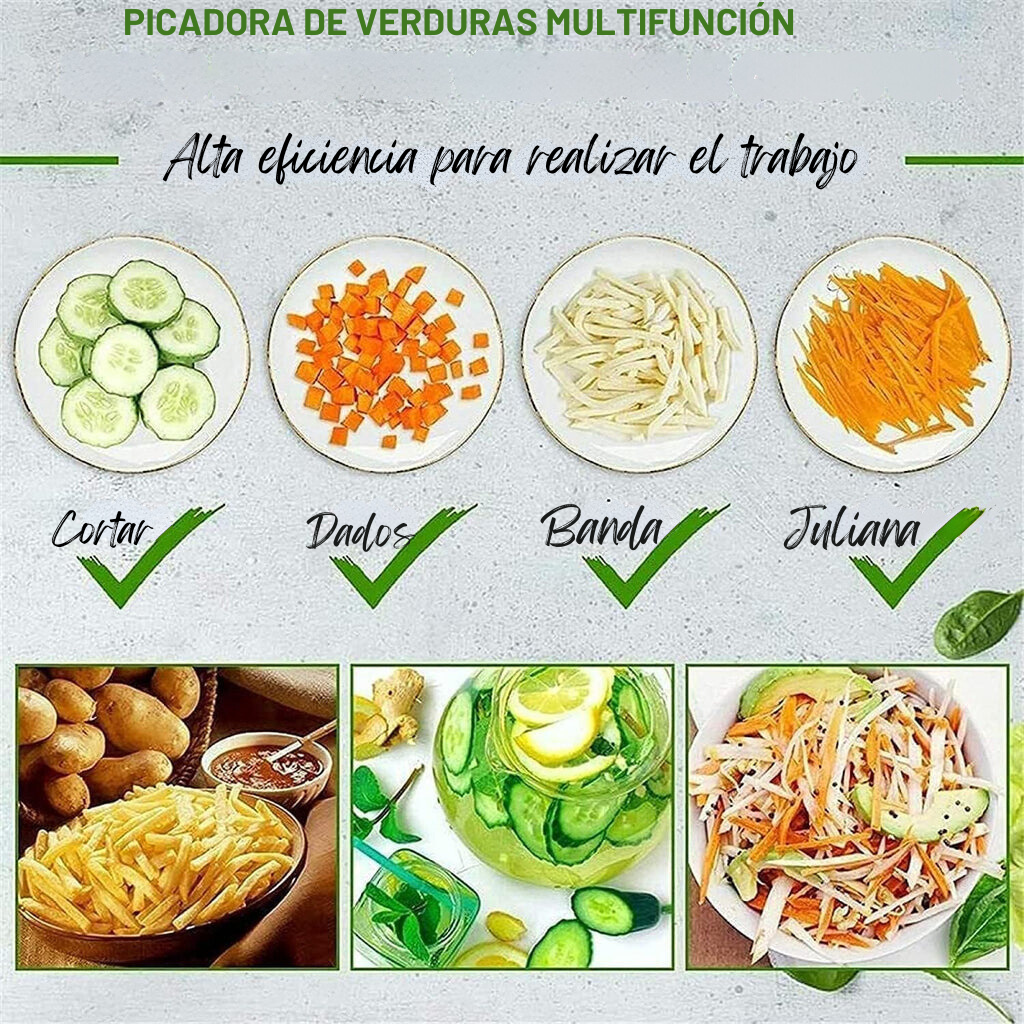 Cortador de Verduras,mandolina de acero inoxidable corta patatas,zanahorias y todo tipo de verduras